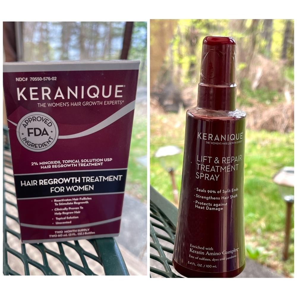 NEW Keranique Hair Growth Treatment and Lift & Repair Spray.